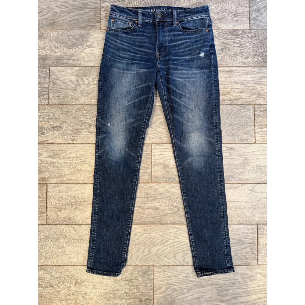 American Eagle Athletic Skinny Jeans 30x34 Mens Airflex Temp Tech 30 x 34 Jean